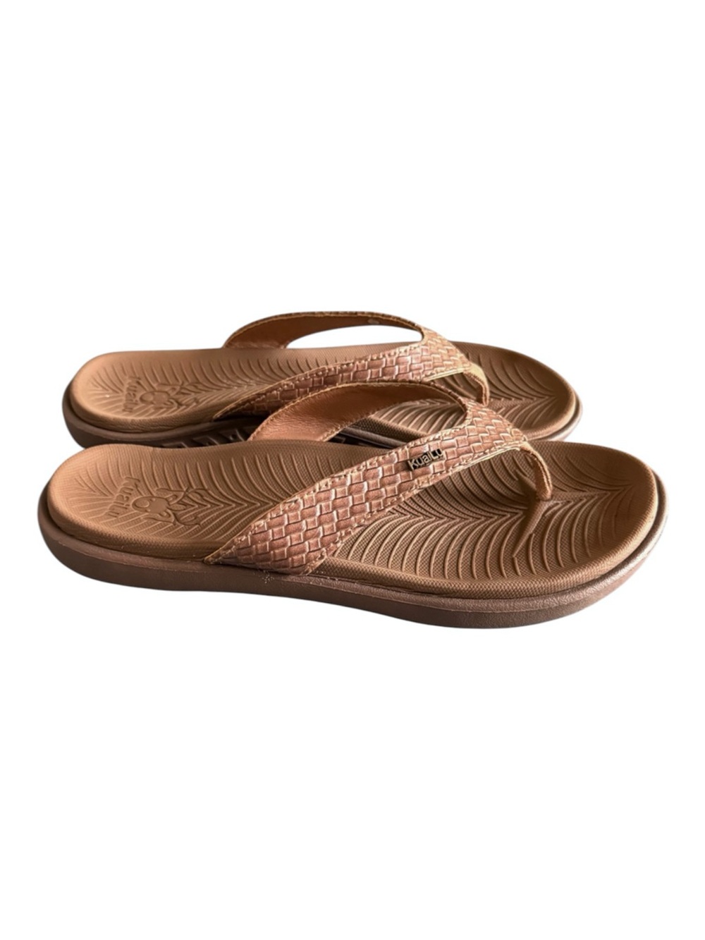 KuaiLu Womens Flip Flops Ladies Comfortable Walking Thong Sandals Brown Coffee